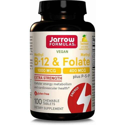 Таблетки Jarrow Formulas Methyl B-12 & Methyl Folate 1000 мкг/400 мкг, 100 шт.