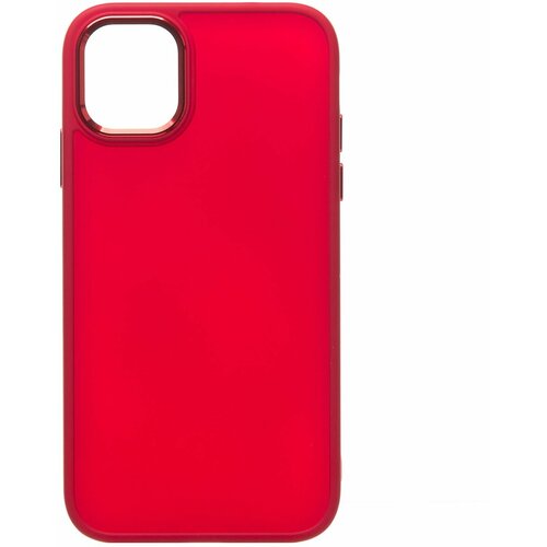 Чехол на Apple iPhone 12 (iPhone 12 Pro) / Айфон 12 (Айфон 12 Про) красный, силиконовый