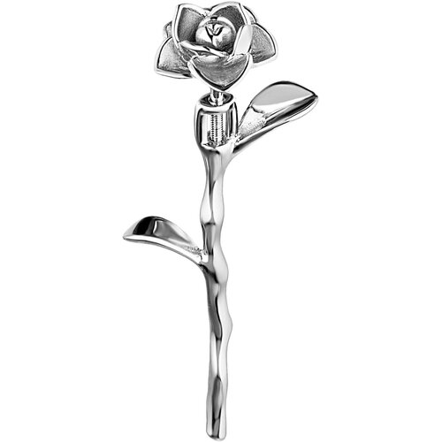 Серьги Зяблик, серебро, 925 проба, родирование, размер 11 мм, , серебристый