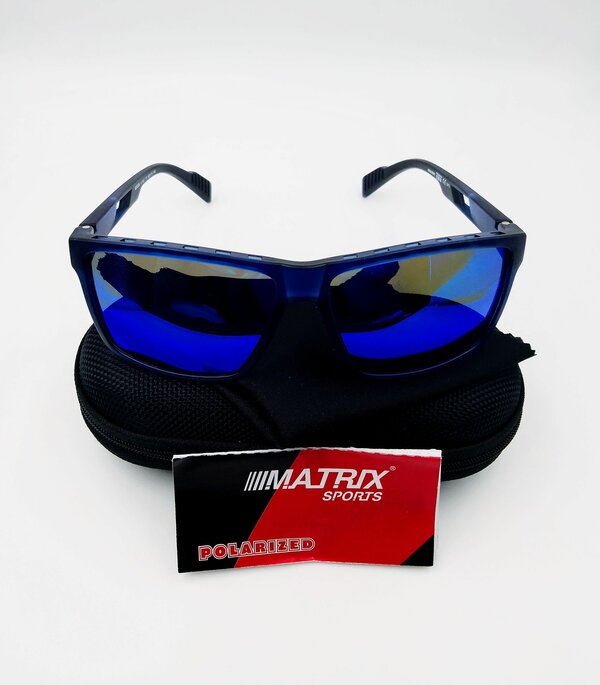 Солнцезащитные очки Matrix, квадратные, оправа: металл, спортивные, с защитой от УФ, поляризационные, зеркальные