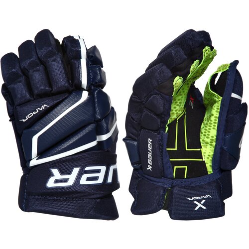 перчатки хоккейные bauer vapor 3x s22 jr р 11 черно белый 1059964 Перчатки S22 VAPOR 3X GLOVE - JR NAV (11.0)