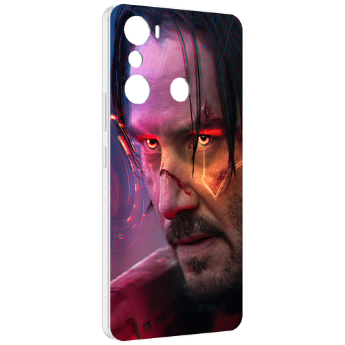 Чехол MyPads cyberpunk 2077 Джонни Сильверхенд для Infinix Hot 20i задняя-панель-накладка-бампер