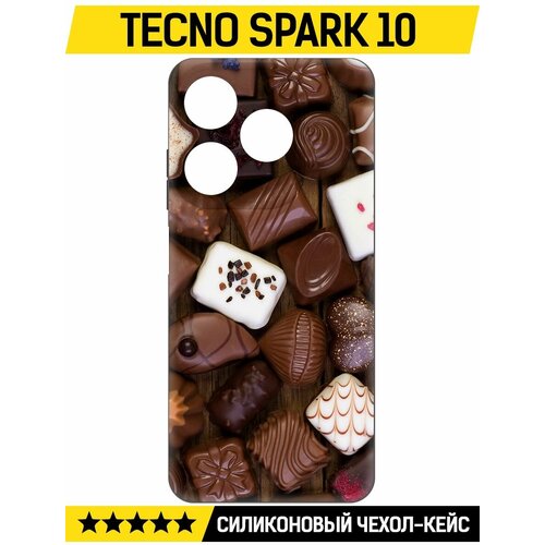 Чехол-накладка Krutoff Soft Case Конфеты для TECNO Spark 10 черный чехол накладка krutoff soft case для tecno spark 10 черный