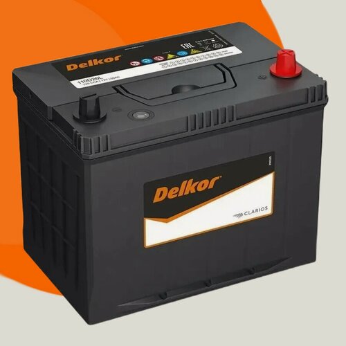 Изображение товара Аккумулятор автомобильный DELKOR 110D26L (6СТ-90) 90 Ач, пуск. ток 720 А, обрат. полярность, 260x173x225, SMF