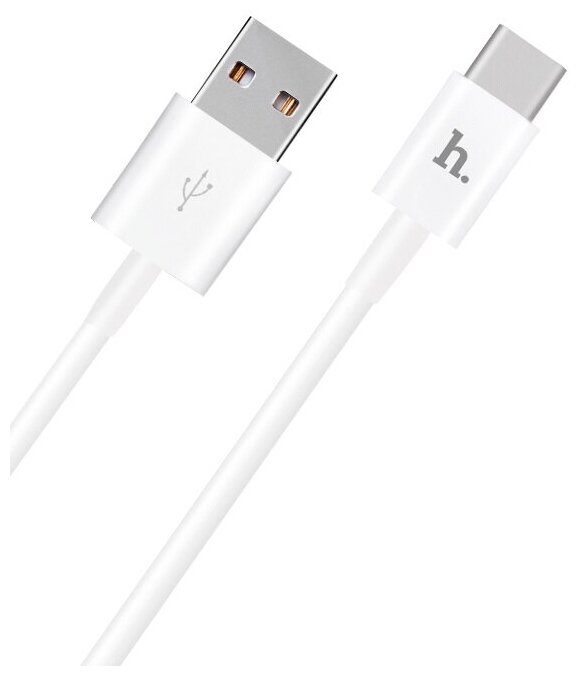 USB кабель для мобильных устройств Hoco UPT02 для зарядки, передачи данных, Type-C, 2.1А, 1.2м, ТРЕ, белый