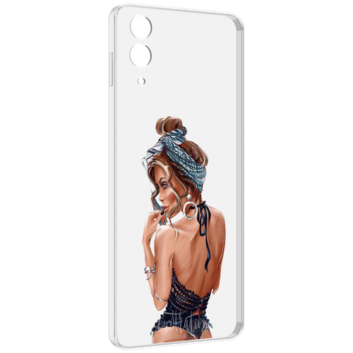 Чехол MyPads Красивая-дама женский для Samsung Galaxy Z Flip 4 (SM-F721) задняя-панель-накладка-бампер