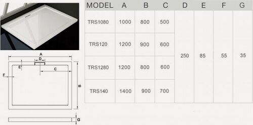Изображение товара Душевой поддон WeltWasser WW TRS 14090 140x90 10000002768