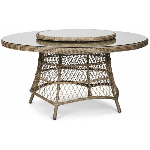 Стол обеденный Hoff Bergamo 152х74х152 см с искусственным ротангом цвет жёлтый 52499₽