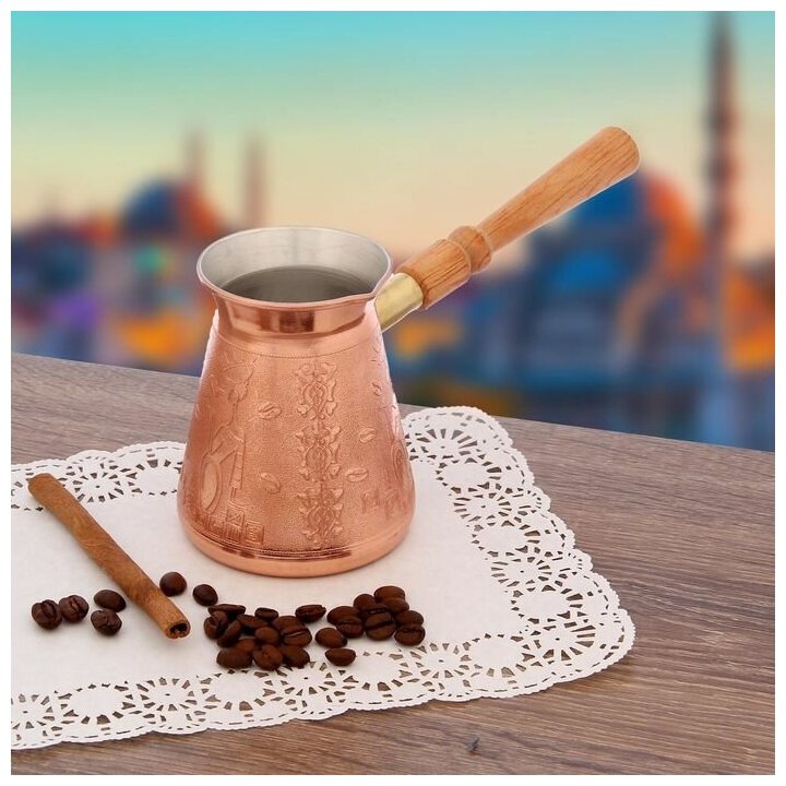 Кофеварка медная со съёмной ручкой 300 мл Арабика TimA - фото №3