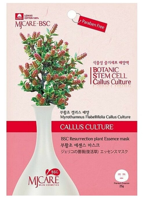 MIJIN Cosmetics тканевая маска BSC Resurrection Plant Essence с миротамнусом, 25 г, 25 мл