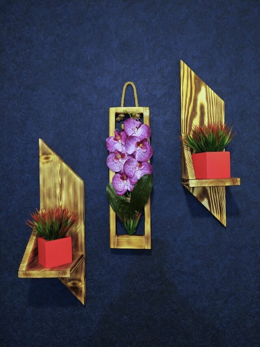 Искусственные Цветы Орхидея в Рамке Панно Картина Декор