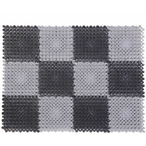 Blåbär Коврик придверный пластмассовый «Gräs», 42×56 см, цвет черно-серый