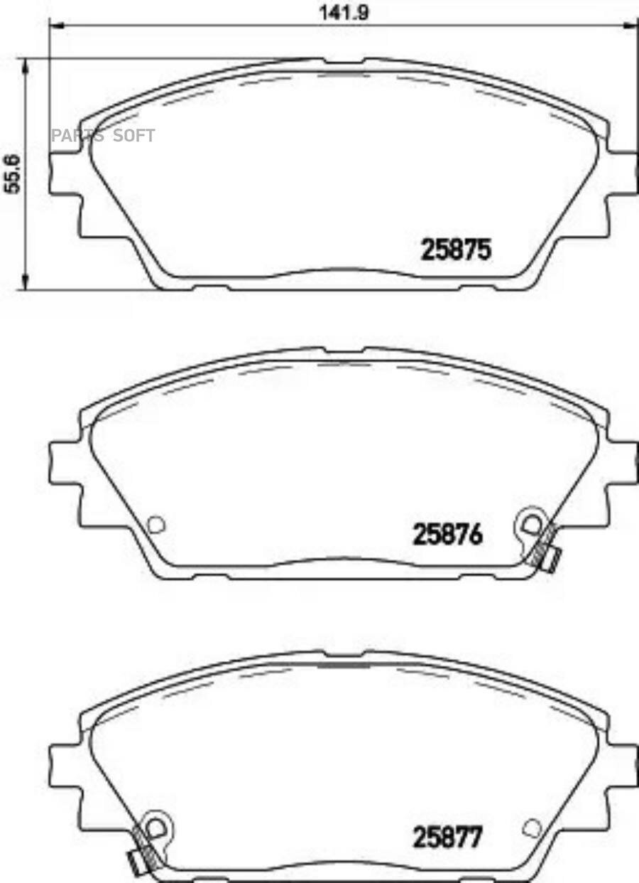 BREMBO P49050 Колодки тормозные дисковые передн. MAZDA 3 (BM) 09/13-> / MAZDA 3 Saloon (BM) 09/13-> / MAZDA CX-3