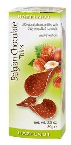 Бельгийские шоколадные чипсы с фундуком 80гр (12)