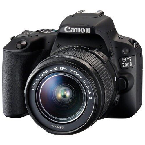 Фотоаппарат Canon EOS 200D Kit EF-S 18-55mm f/3.5-5.6 DC III, черный телеконвертер kenko hd pro 1 4x dgx c ef