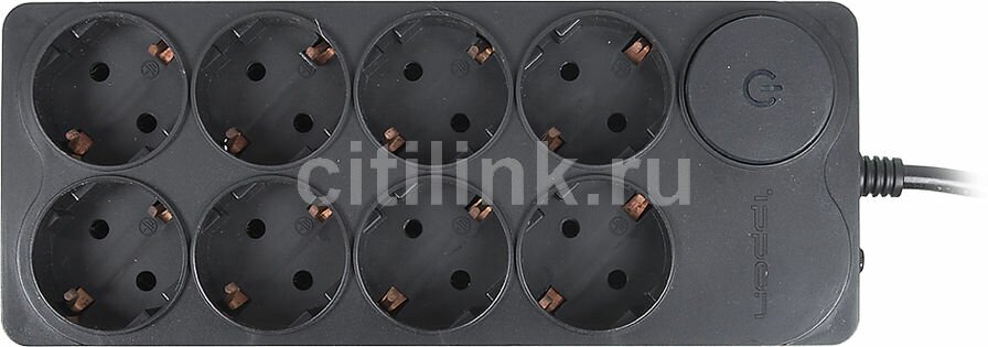 Сетевой фильтр Ippon BK-238, 3м, черный