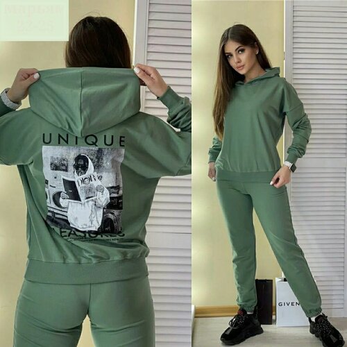 фото Костюм , толстовка и брюки, повседневный стиль, размер 42, черный black_marten_store