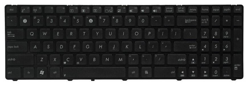 Клавиатура для ноутбуков Asus K50 K50IN K50IJ K60 K61 K62 K70 X5 F52 F90 US Black