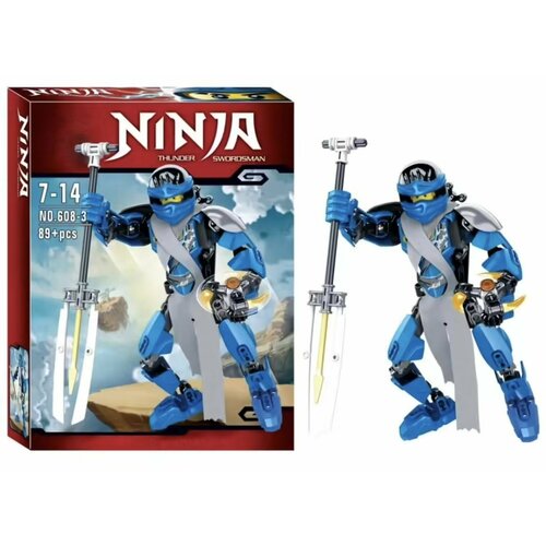 конструктор ninja ниндзя ниндзяго синий Конструктор Ниндзя Ниндзяго Синий 608-3 89 деталей