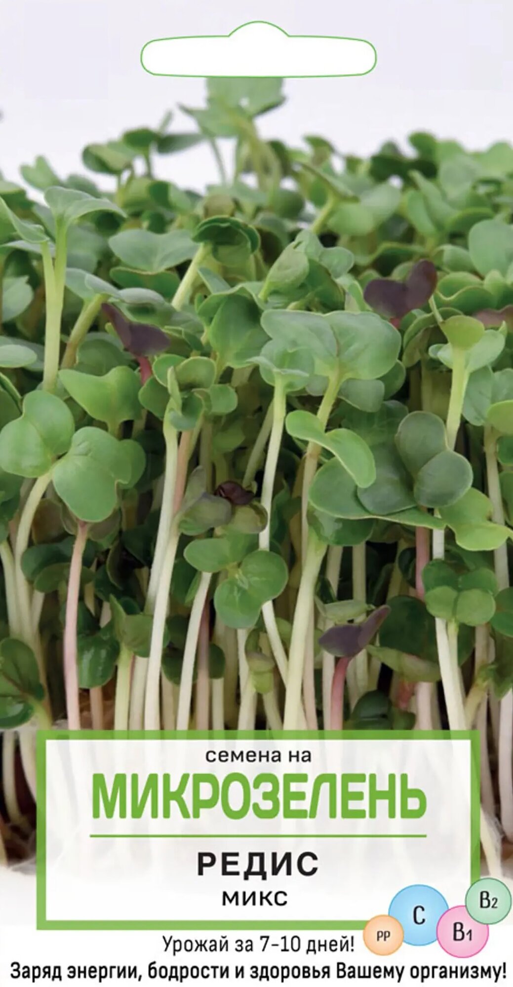Семена Микрозелень "Редис" микс. Зелень может применяться в качестве витаминной добавки для салатов, соусов, мясных, рыбных блюд и супов. Подходит для выращивания в домашних условиях круглый год.