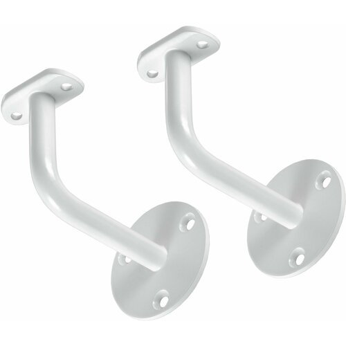 Кронштейн для круглого поручня пристенный, 2 шт, белый глянец