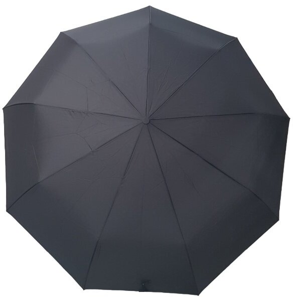 Зонт Семейный - черный, 9 спиц, складной, автомат, антиветер