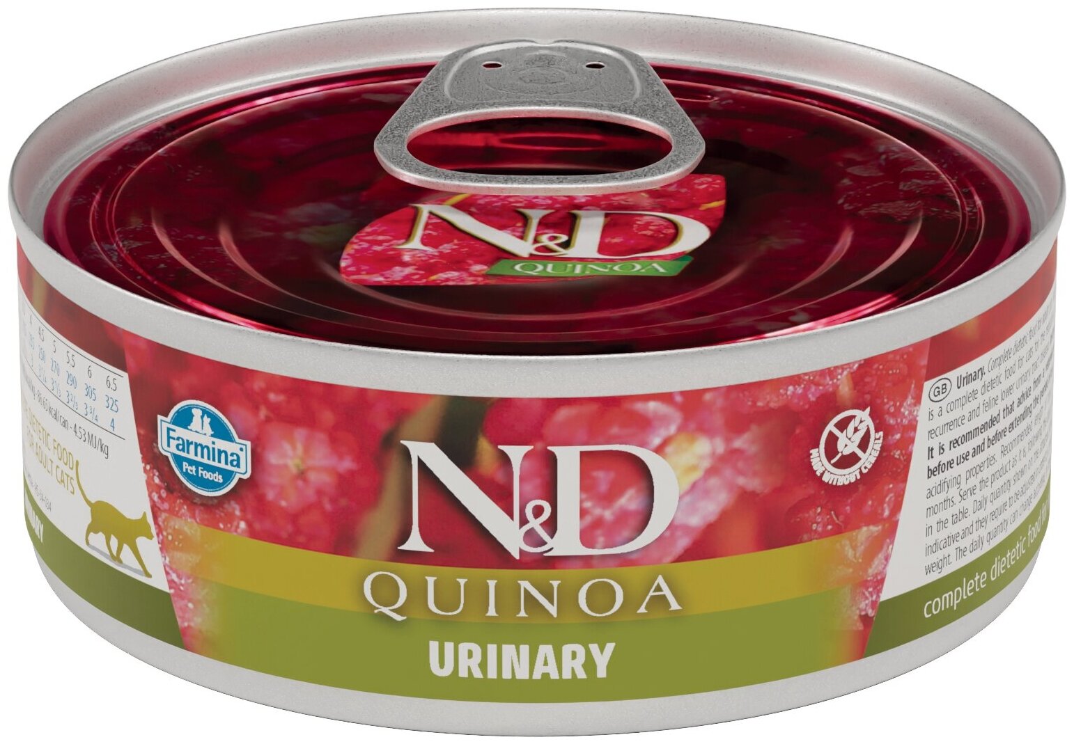 Корм консервированный Farmina N&D Quinoa Urinary для кошек, с киноа, для профилактики мочекаменной болезни, 80 г, 1 шт.