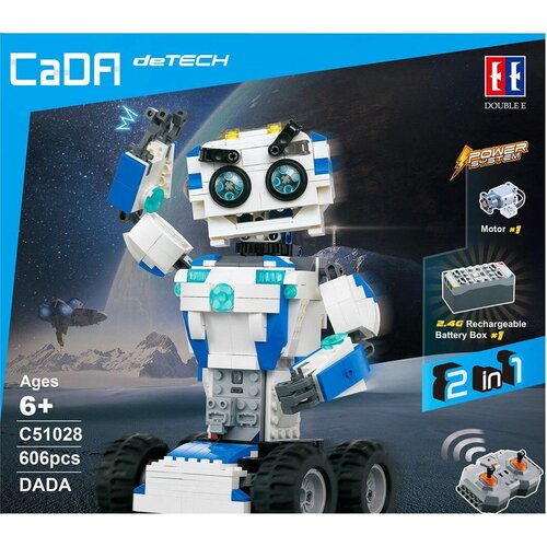 Конструктор CaDA Робот большой на радиоуправлении 45 см C51028W радиоуправляемый конструктор cada робот iron kong 637 деталей c51062w