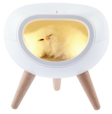Детский ночник - светильник светодиодный ЭРА NLED-467-1W-W котик белый