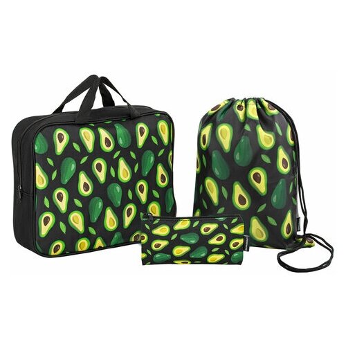 Школьный набор BRAUBERG папка А4 мешок для обуви 42х33 см пенал-косметичка 20х10 см Avocado 271433 940₽