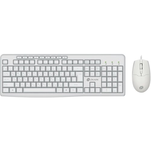Комплект клавиатура+мышь Оклик S650 белый/белый (1875257)