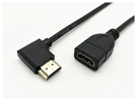 Кабель, провод HDMI f-m c левым угловым разъемом HDMI v.1.4b, full HD, 0.3м