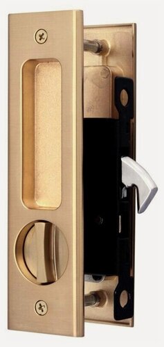 Изображение товара Ручка для раздвижных дверей (2 шт) с замком Loid 111 B SB матовое золото