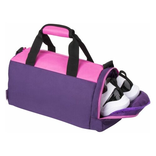фото Сумка спортивная юнландия с отделением для обуви, 40х22х20 см, фиолетовый/розовый, 270094