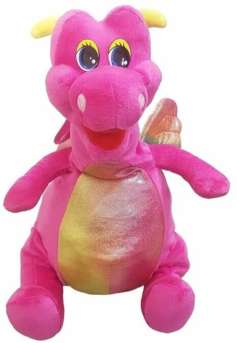 Мягкая игрушка-конфетница для подарков и конфет 1200 г "Дракон Crazy розовый" / Символ 2024 г.