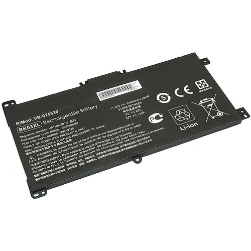 Аккумуляторная батарея (аккумулятор) BK03-3S1P для ноутбука HP Pavilion X360 11,55V 3400mAh черная