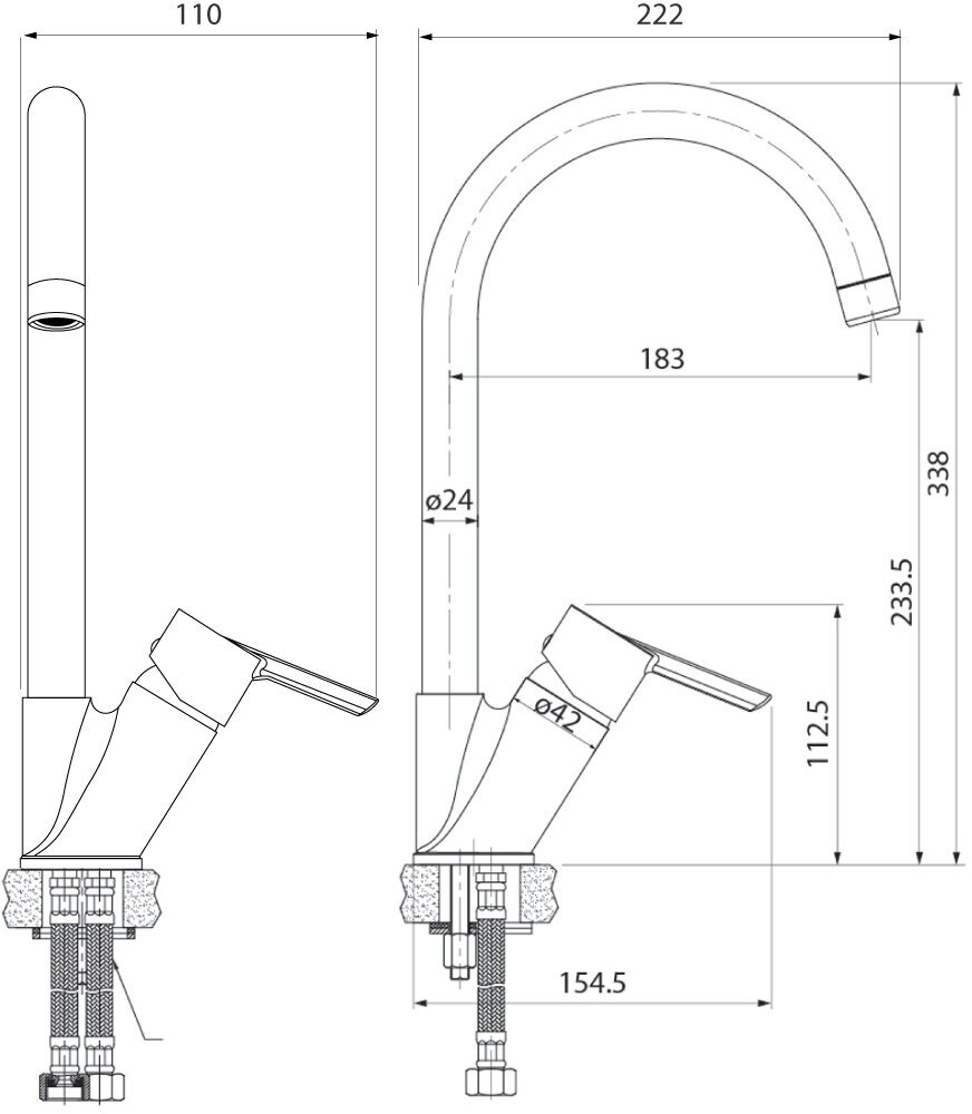 Смеситель IDDIS K11SB0Ji05 стандартный - фотография № 2