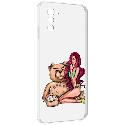 Чехол MyPads девушка-с-большим-плюшевым-мишкой для UleFone Note 12 / Note 12P задняя-панель-накладка-бампер