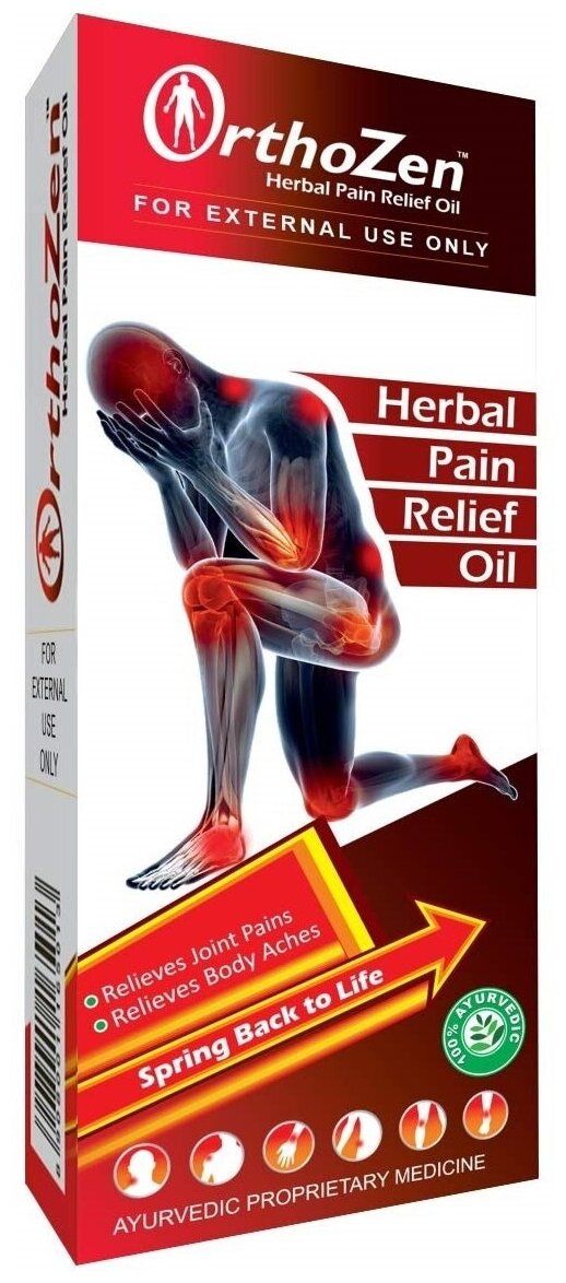Nuzen HerbalsАюрведическое обезболивающее травяное масло против боли в суставах и мышцах OrthoZen