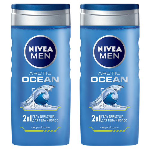 Гель-шампунь для душа Nivea Men Arctic ocean, 250 мл, 2 шт.