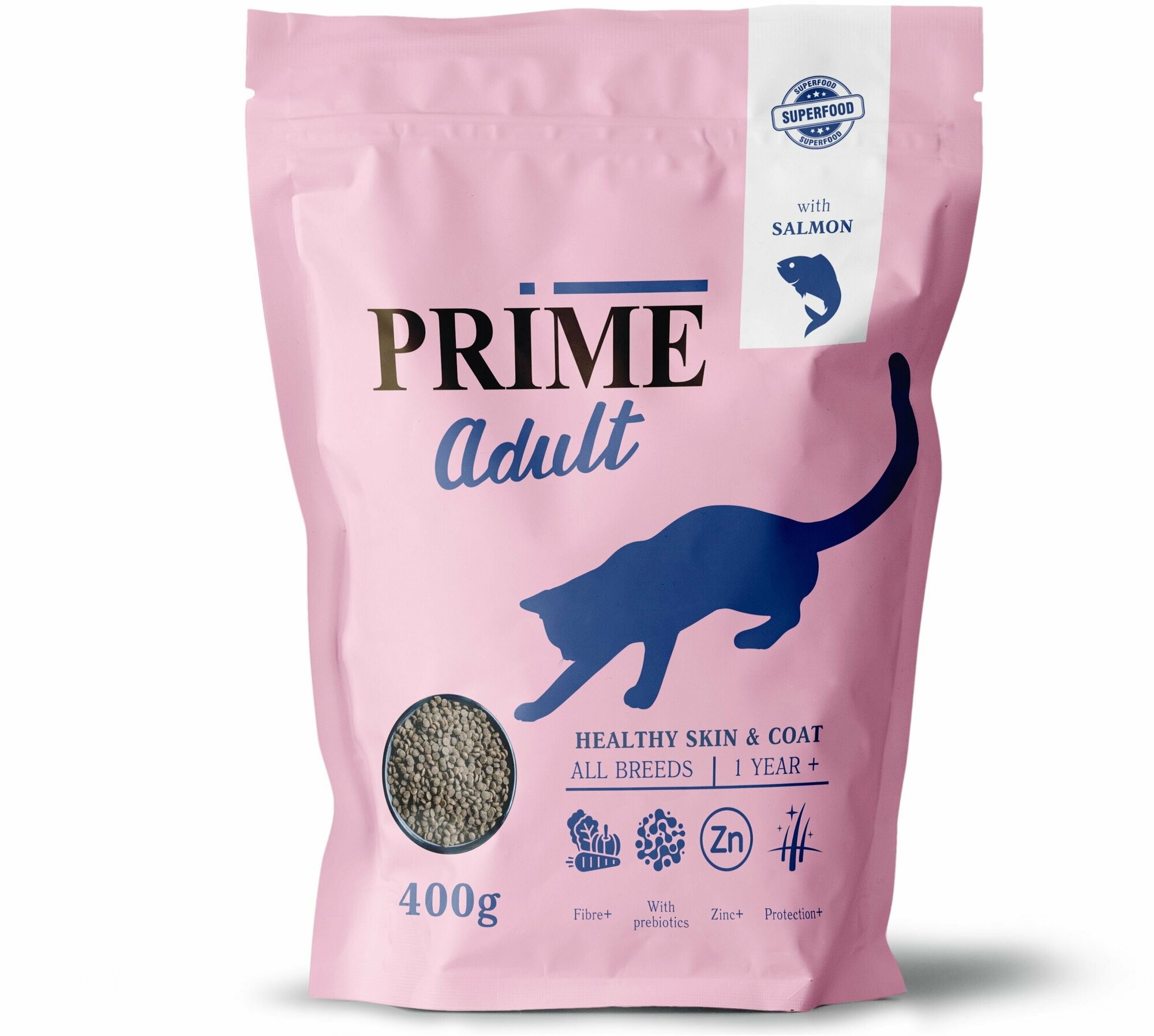 PRIME Корм для кошек HEALTHY SKIN&COAT здоровая кожа и шерсть Лосось