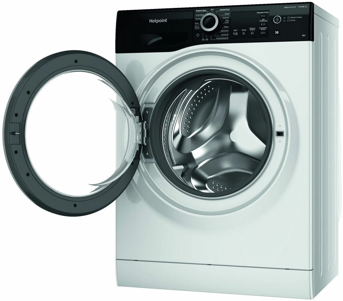 Стиральная машина Hotpoint NSB 6039 ZS VE RU (Цвет: White/Black) - фотография № 2