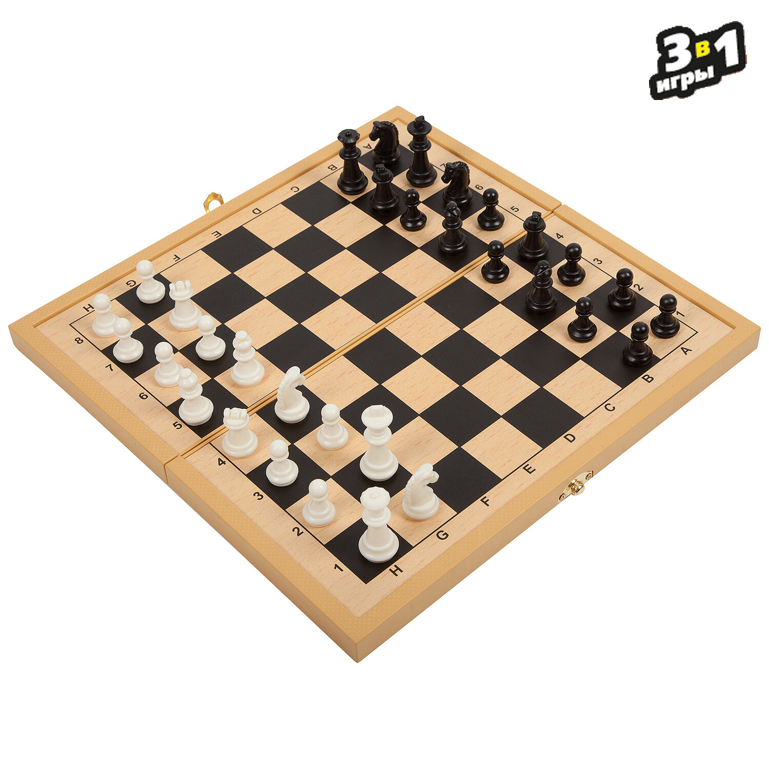 Игры настольные 3в1 (шахматы, шашки, нарды) Bondibon - фото №5