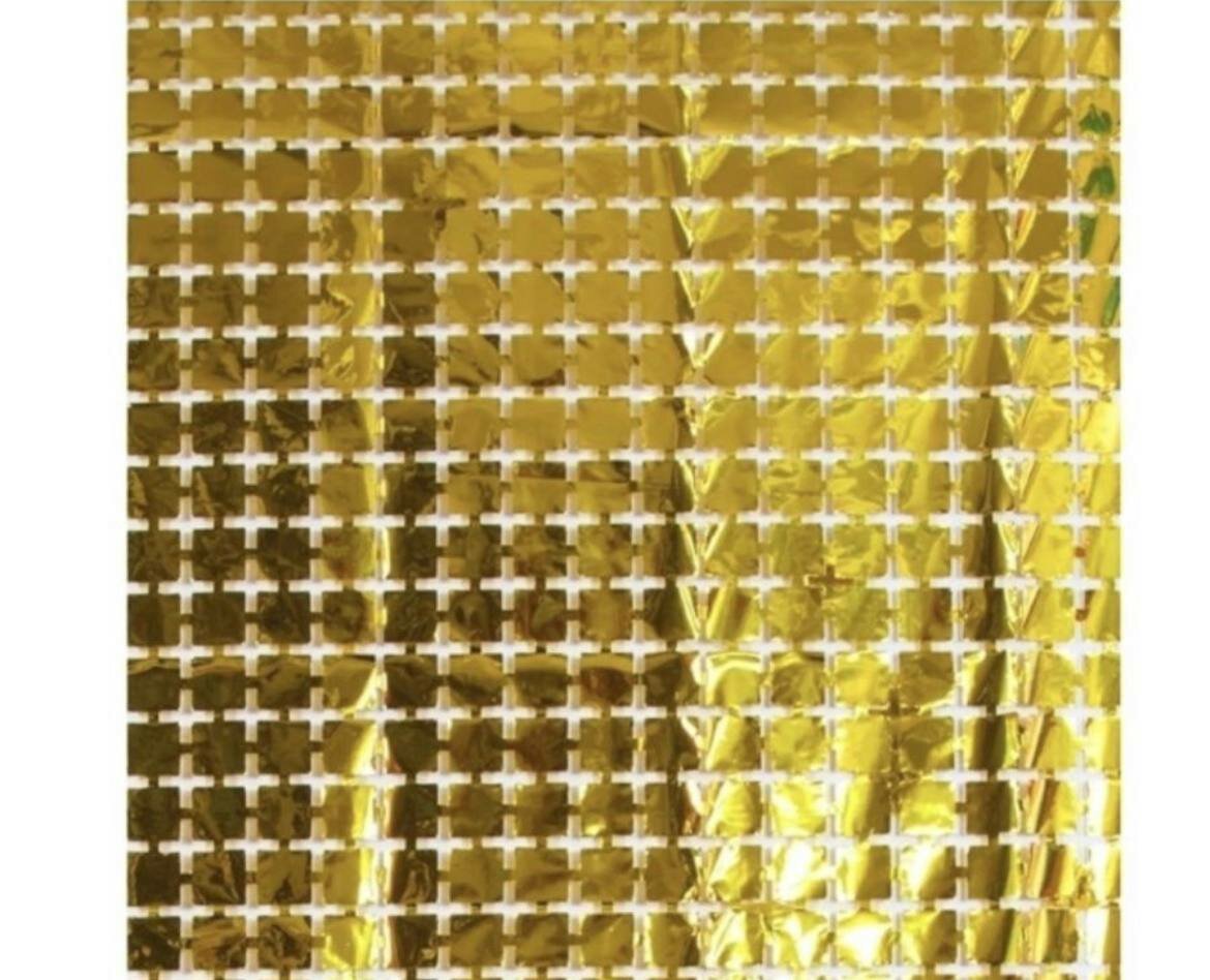 Занавес Мозаика, 100*200 см,1 шт/ Занавес дождик для фотозоны, желтый