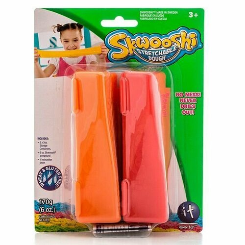 Skwooshi - Масса для лепки в 2х85 гр №5 Красный и Оранжевый