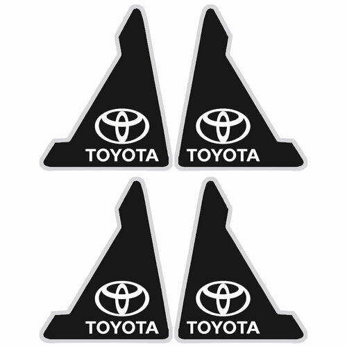 Защитные уголки на дверь автомобиля с логотипом TOYOTA силиконовые черные, комплект 4 шт.