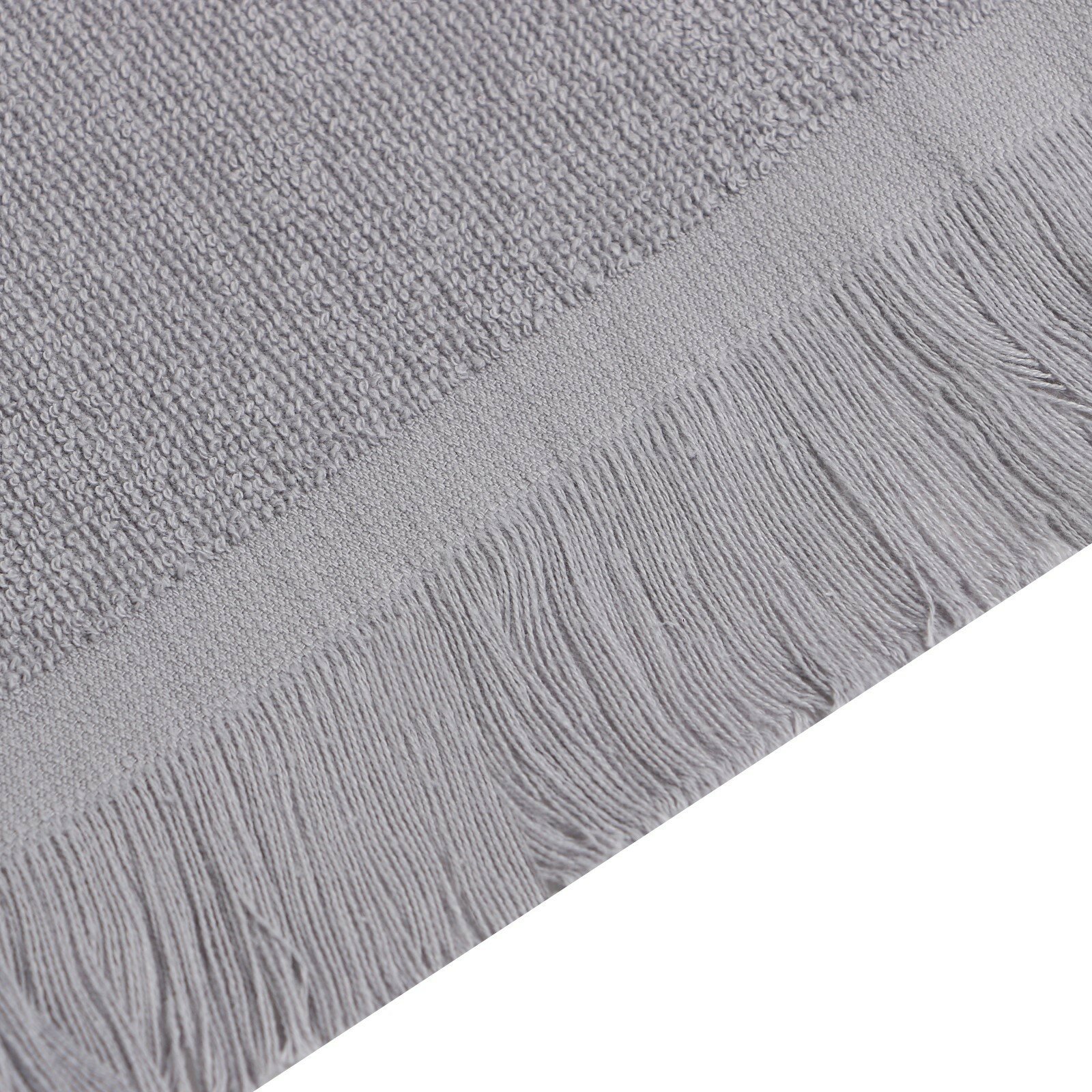 Полотенце махровое Love Life Fringe, 50х90 см, цвет серый, 100% хлопок, 380 гр/м2