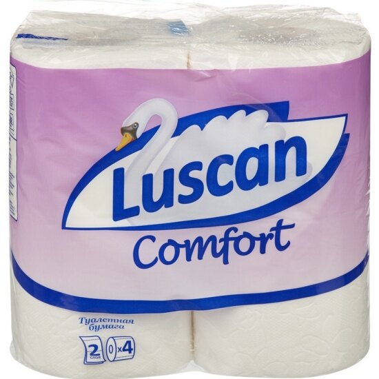 Туалетная бумага Luscan Comfort 2-сл бел 100%цел втул 21,88м 175л 4 рул/уп