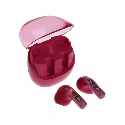 Наушники беспроводные R20 TWS вкладыши BT 53 30200 мАч шумоподавление малиновые 901₽