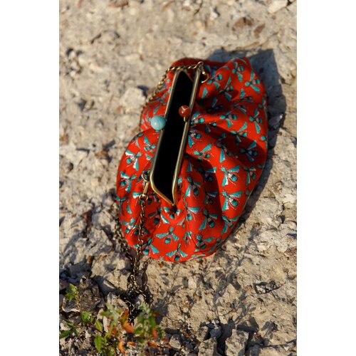 Сумка Madame Reticule, фактура бархатистая, матовая, разноцветный